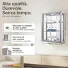 K-Möbel Vetrina sospesa in alluminio / argento (80x60x25 Anteprima dell’immagine prodotto 2