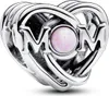 Slide Charm Herz von PANDORA aus 925er Silber, rosa Opal, Produktbild-Vorschau 1
