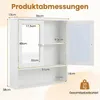 COSTWAY Badmeubel, badkast met spiegel, spiegelkast voor de Productafbeelding-voorbeeld 3