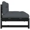 Side view of a dark wooden sofa frame with a gray upholstered cushion and backrest. Voir les images du produit