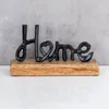 Aufsteller Home H11cm Schriftzug Schwarz Metall Holz Deko Produktbild-Vorschau 3