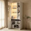 Merax Hochglanz Vitrine Hochschrank mit LED, Glasvitrine Produktbild-Vorschau 2