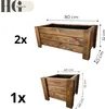 HolzGarden Set 3 Stück Pflanzkübel Holz 2x 80x32x40 cm + Produktbild-Vorschau 2