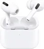 A pair of white wireless earbuds and their charging case are displayed against a white background. Produktbild-Vorschau