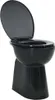 A black toilet with the lid open, shown from a side-angle. Produktbild-Vorschau