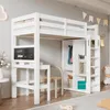 Kinder Hochbett Etagenbett 90x200cm Weiß mit Schreibtisch, Produktbild-Vorschau 5