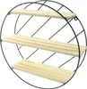 Etagère murale "Circle" en métal noir, 3 étagères en bois, Voir les images du produit 3