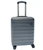 A gray suitcase with wheels and a retractable handle, shown against a white background.