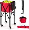 Chariot de balle de tennis pliable avec roulettes, sac Voir les images du produit 1
