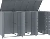 vidaXL Mülltonnenbox für 3 Tonnen Grau 207x79x117 cm Stahl Produktbild-Vorschau 9