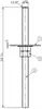 A technical drawing of a metal post support with dimensions and labels. Produktbild-Vorschau