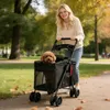 2 in 1 Klappbar Hundewagen Hundebuggy Bis 20kg,Pet Stroller Produktbild-Vorschau 1