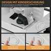 Close-up shots of a slicer's safety features and instructions on how to use them. Produktbild-Vorschau