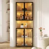 Merax LED-Glasvitrine, Eichenoptik, Integrierte Produktbild-Vorschau 2
