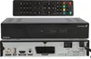 A black digital satellite receiver and its remote control are shown against a white background. Produktbild-Vorschau