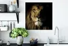 MuchoWow® Poster Löwe - Licht - Schwarz 50x50 cm - Produktbild-Vorschau 3