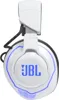 A close-up side view of a white JBL gaming headset with blue LED accents. Produktbild-Vorschau