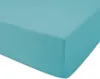 A close-up, angled view of a turquoise fitted sheet. Náhled obrázku produktu