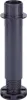 A black adjustable furniture leg with a flat base and a threaded section for height adjustment. Náhled obrázku produktu