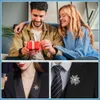 Set mit 12 Strass-Schneeflocken-Broschen für festliche Produktbild-Vorschau 5