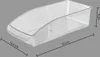A clear plastic storage container with dimensions indicated. Náhľad obrázku produktu