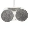Close-up view of the bottom of an electric mop with two rotating cleaning pads. Produktbild-Vorschau