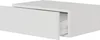 A white nightstand with one drawer partially open, shown from a slightly angled side view. Náhled obrázku produktu