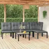 vidaXL 6-tlg. Garten-Lounge-Set Schwarz und Grau Poly Produktbild-Vorschau 2