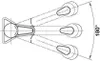 Diagram showing the rotational movement of a faucet spout. Produktbild-Vorschau
