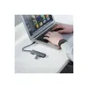 A person's hands are typing on a laptop, with a USB hub connected to the laptop and a USB drive plugged into the hub. Produktbild-Vorschau