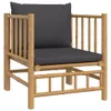 7-tlg. Garten-Lounge-Set mit Dunkelgrauen Kissen Bambus Produktbild-Vorschau 5