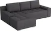 A dark gray sectional sofa with tufted cushions against a white background. Produktbild-Vorschau