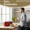 LS-LebenStil Vintage Brotkasten Rot 30cm Metall Retro Produktbild-Vorschau 6