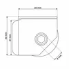 A technical drawing with dimensions of a furniture foot leveler. Produktbild-Vorschau
