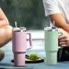LS-LebenStil XL Edelstahl Trinkbecher Grün 1200ml mit Griff Produktbild-Vorschau 3