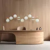 Tk Lighting Hängeleuchte Estera Opalglas Holz Neunflammig Produktbild-Vorschau 2