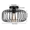 Deckenleuchte Schwarz 30cm, Modern Deckenlampe Metall E27, Produktbild-Vorschau 10
