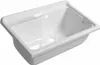 A white plastic sink with a ribbed drainboard area. Anteprima dell’immagine prodotto