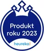 A blue circular badge with a crown on top, featuring text indicating 'Produkt roku 2023' and the Heureka logo. Voir les images du produit
