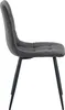 A side view of a single gray upholstered chair with black metal legs, isolated on a white background. Náhled obrázku produktu