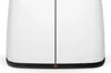 A close-up view of the bottom section of a white appliance with a black base and a thin red indicator light. Anteprima dell’immagine prodotto