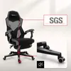 A gaming chair with callouts highlighting its features and certifications. Náhled obrázku produktu