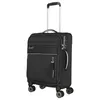 A black trolley suitcase with a telescopic handle and four wheels, shown against a white background. Produktbild-Vorschau