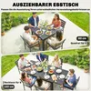 Gartentisch Ausziehbarer 80/160 x 80 cm Aluminium Esstisch Produktbild-Vorschau 4