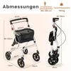 Rollator 90-103cm výškově nastavitelný, hliníkové chodítko Náhled obrázku produktu 3