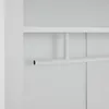 A close-up view of a white wardrobe with a shelf and a hanging rod. Produktbild-Vorschau