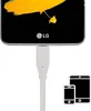 A close-up of a smartphone being charged by a USB cable. Produktbild-Vorschau