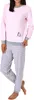 Damen Frottee Pyjama langarm mit Bündchen und niedlicher Produktbild-Vorschau 1