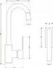 Technical drawing of a kitchen faucet with dimensions. Náhľad obrázku produktu