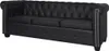 A black leather sofa against a white background. Produktbild-Vorschau